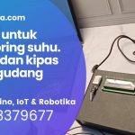 Arduino alat iot untuk monitoring suhu lampu dan kipas untuk gudang beras