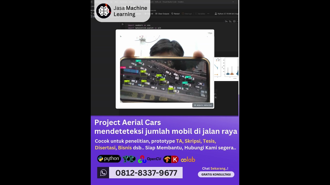 Jasa machine learning Project Aarial Cars, pendeteksi jumlah mobil di jalan raya