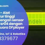 Arduino Alat mengukur tinggi badan dengan sensor jarak HCsr04 dengan output suara DFplayer