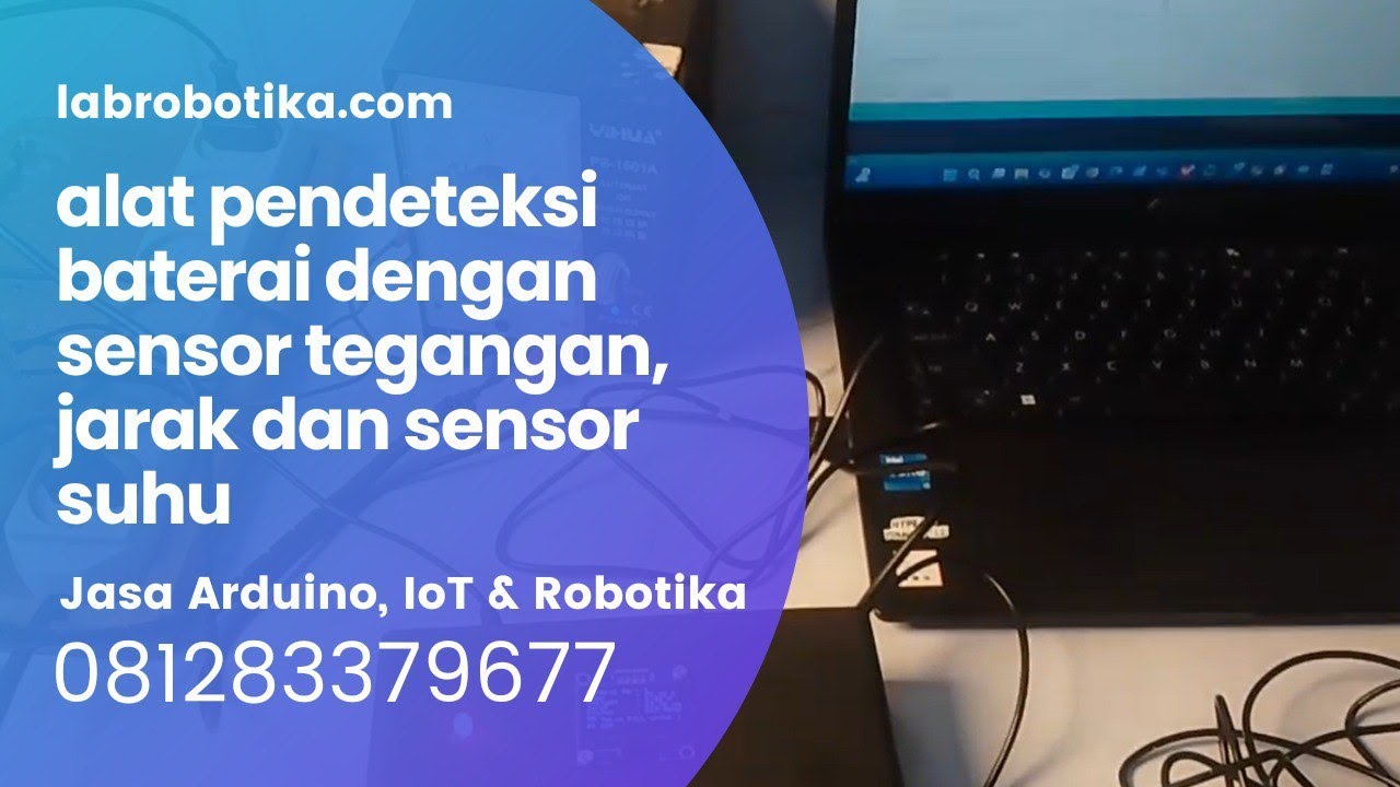 Arduino alat pendeteksi baterai dengan sensor tegangan, jarak dan sensor suhu
