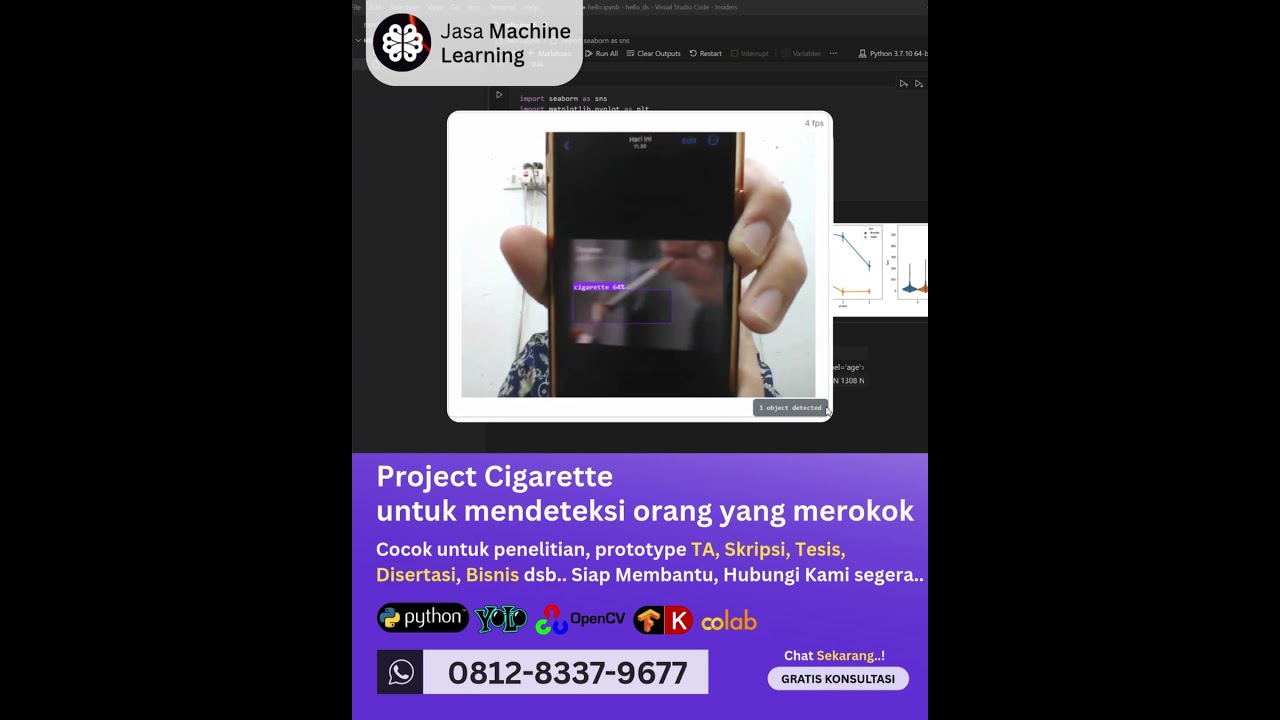 Jasa Machine Learning Project Cigarette Detection, Deteksi Otomatis Orang Merokok