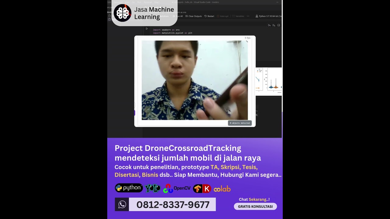 Jasa machine learning Project DroneCrossroadTrackinf, mendeteksi jumlah mobil di jalan raya